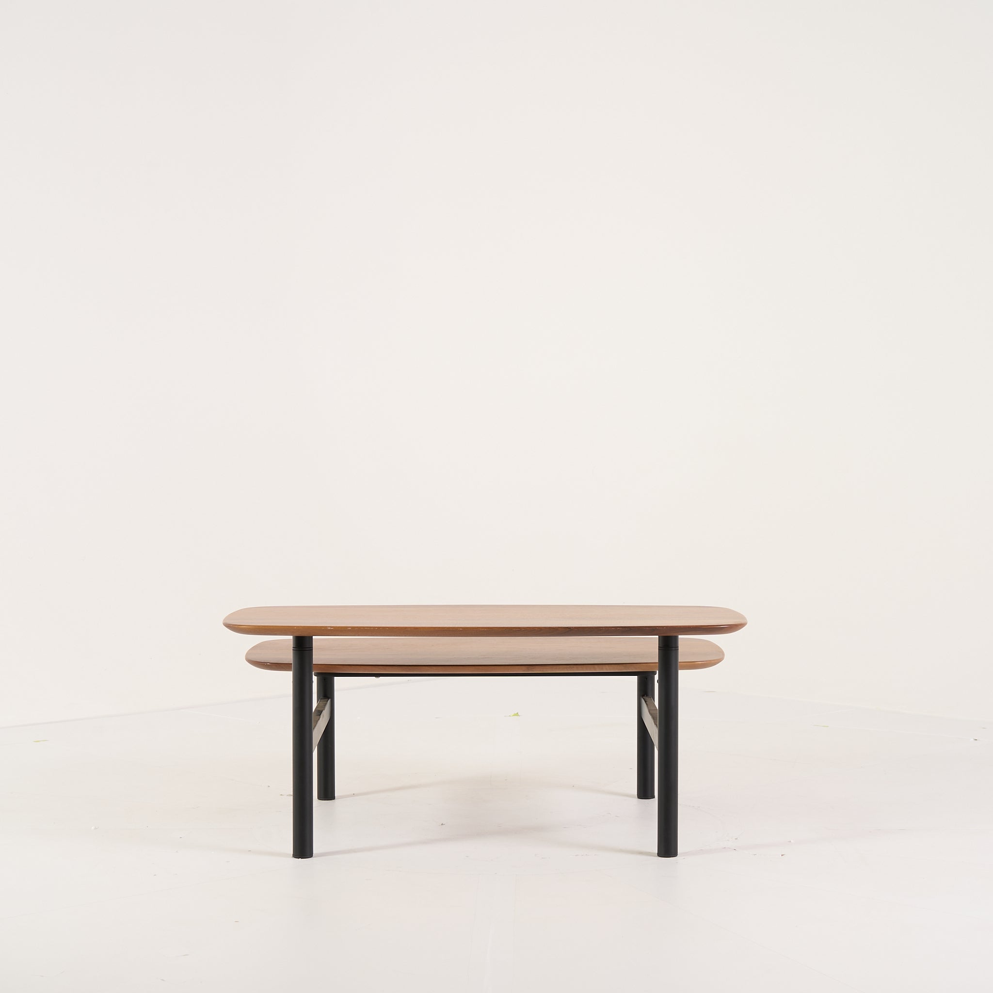 Pantographe Low Table by Ligne Roset in Walnut Top, Black Lacquered Base | Floor Sample – Very Good | Shop Now | MO-LIR-005HFV1N-1159-Hero Image-5