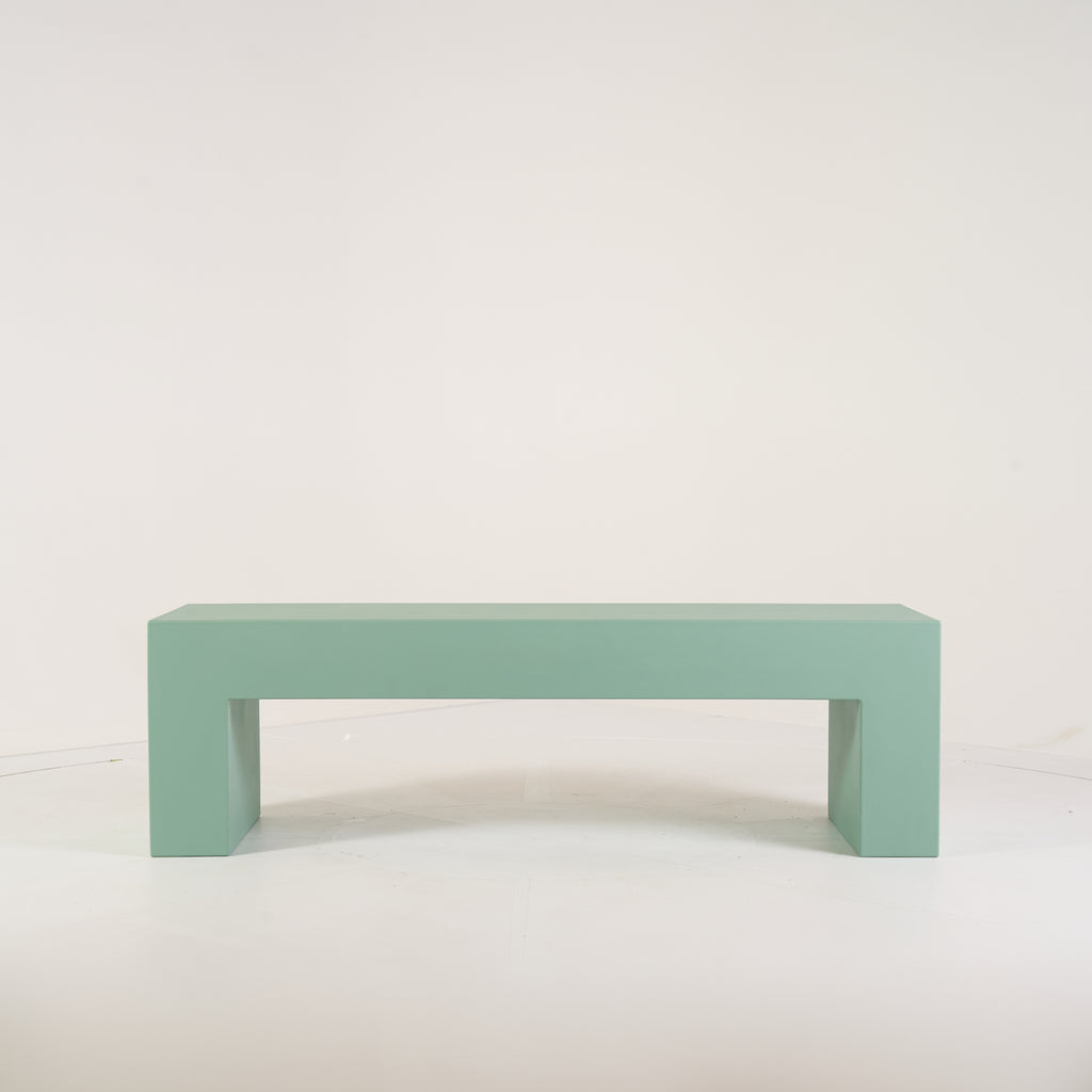Vignelli Bench by Heller in Medium / Celadon | Floor Sample – Very Good | Shop Now | MO-HLR-1034_29-1364-Hero Image-1