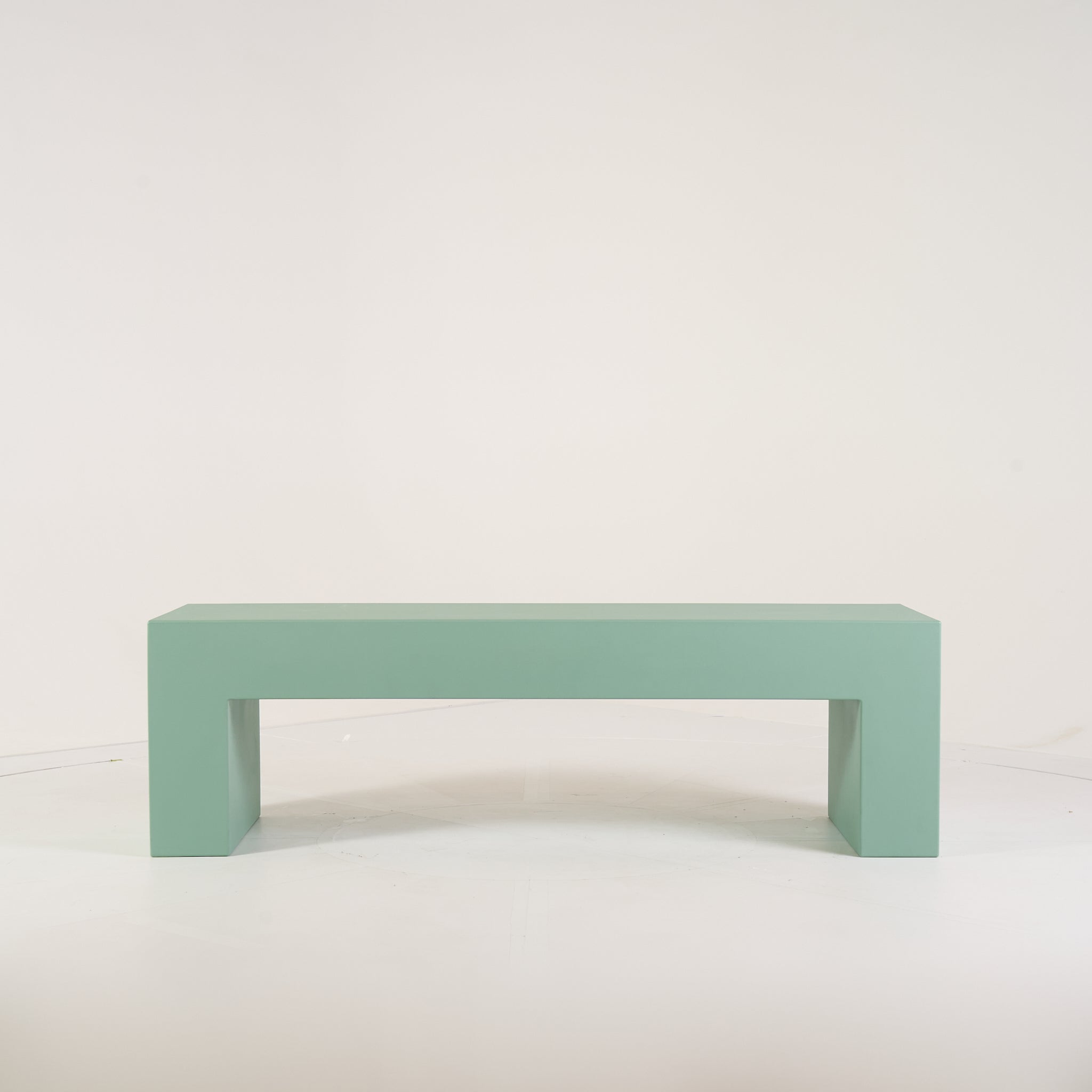 Vignelli Bench by Heller in Medium / Celadon | Floor Sample – Very Good | Shop Now | MO-HLR-1034_29-1364-Hero Image-1