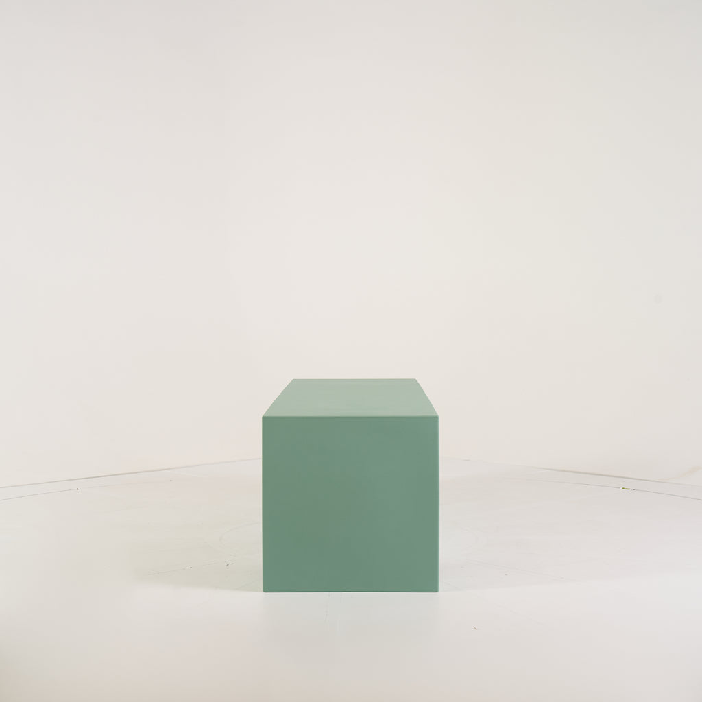 Vignelli Bench by Heller in Medium / Celadon | Floor Sample – Very Good | Shop Now | MO-HLR-1034_29-1364-Hero Image-6