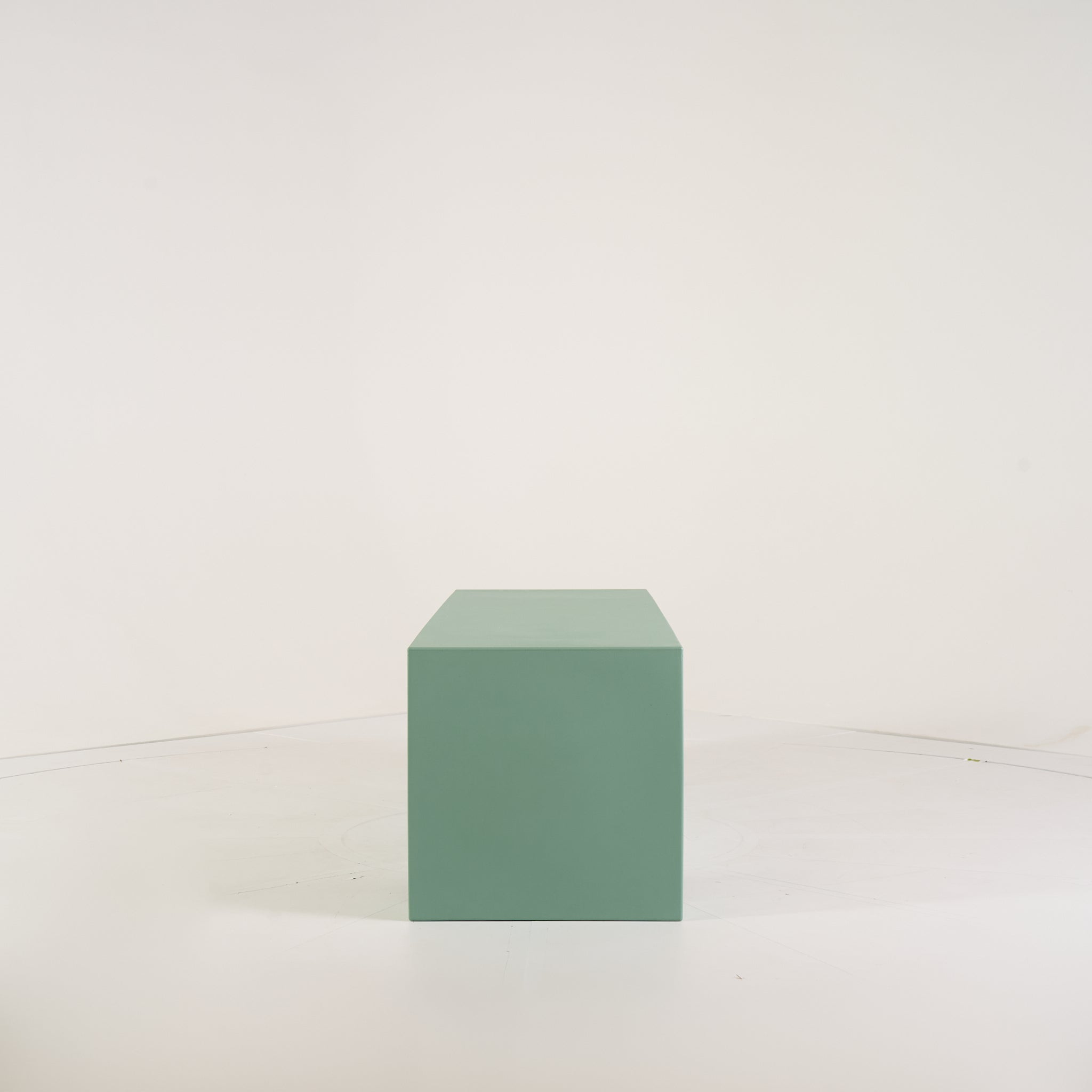 Vignelli Bench by Heller in Medium / Celadon | Floor Sample – Very Good | Shop Now | MO-HLR-1034_29-1364-Hero Image-6