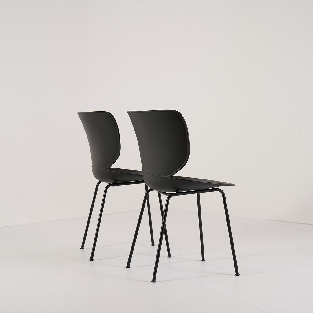 Hana Chairs Unupholstered Set of 2 by Moooi in Black/Black Non-Stacking | Gently Used – Good | Shop Now | MO-MOO-8718282380278-139-Hero Image-1