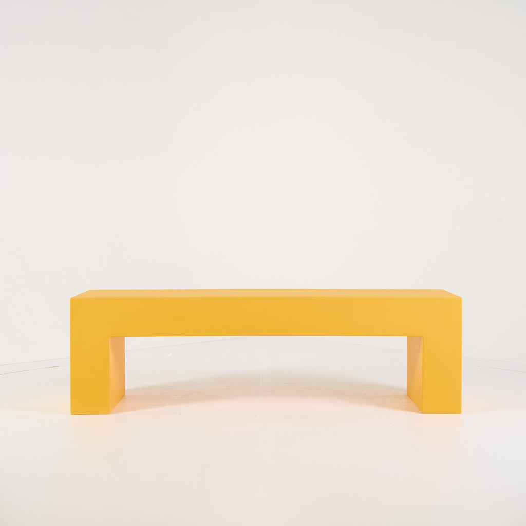 Vignelli Bench by Heller in Medium / Yellow | Floor Sample – Very Good | Shop Now | MO-HLR-1034_08-1361-Hero Image-1