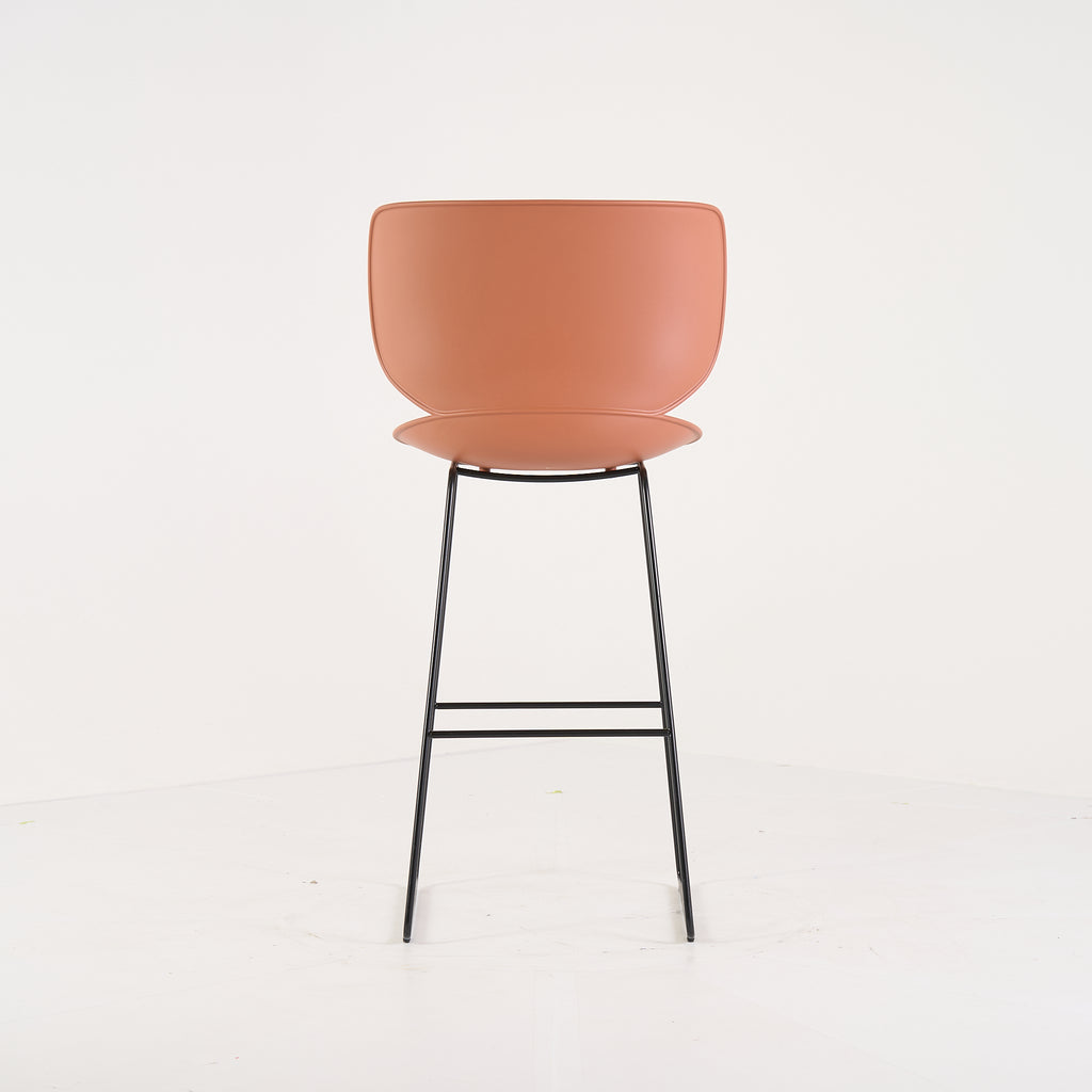 Hana Bar Stool High Un-Upholstered  by Moooi in Terracotta Black Legs | Gently Used – Good | Shop Now | MO-MOO-8718282386935-1431-Hero Image-5