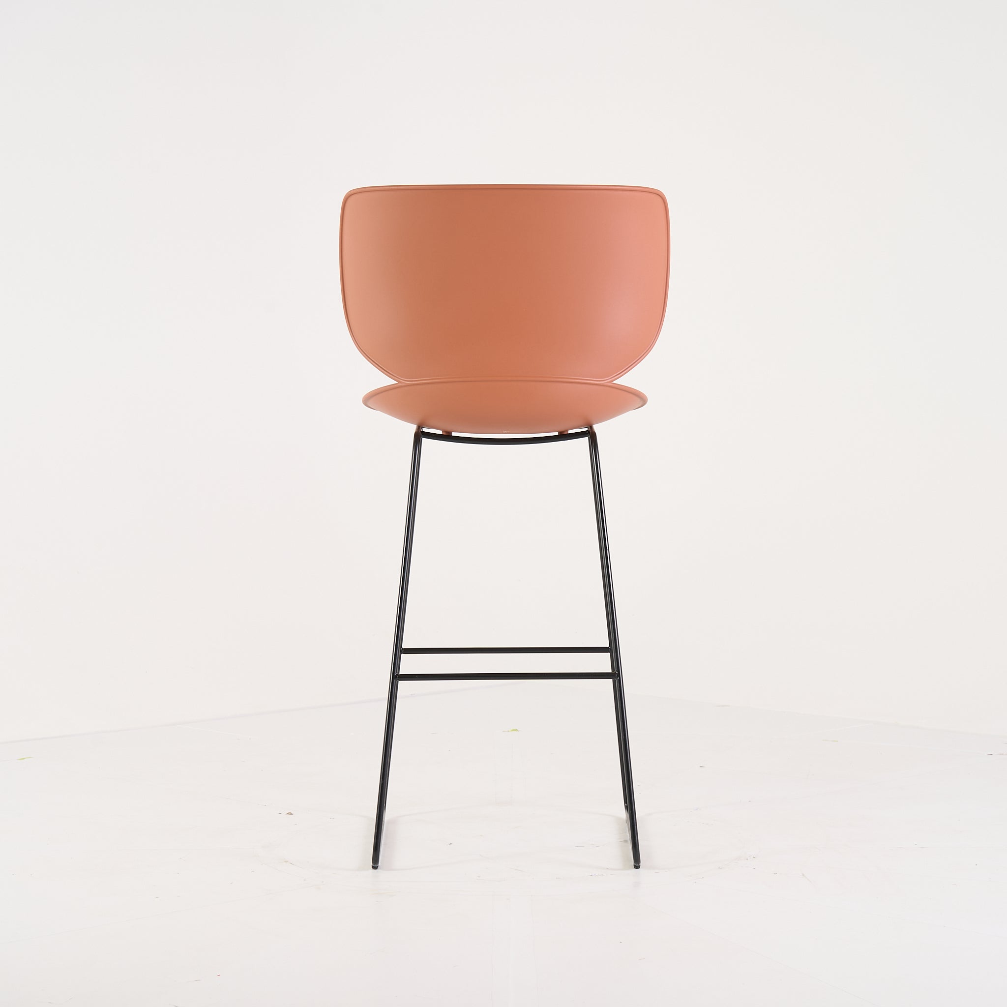 Hana Bar Stool High Un-Upholstered  by Moooi in Terracotta Black Legs | Gently Used – Good | Shop Now | MO-MOO-8718282386935-1431-Hero Image-5