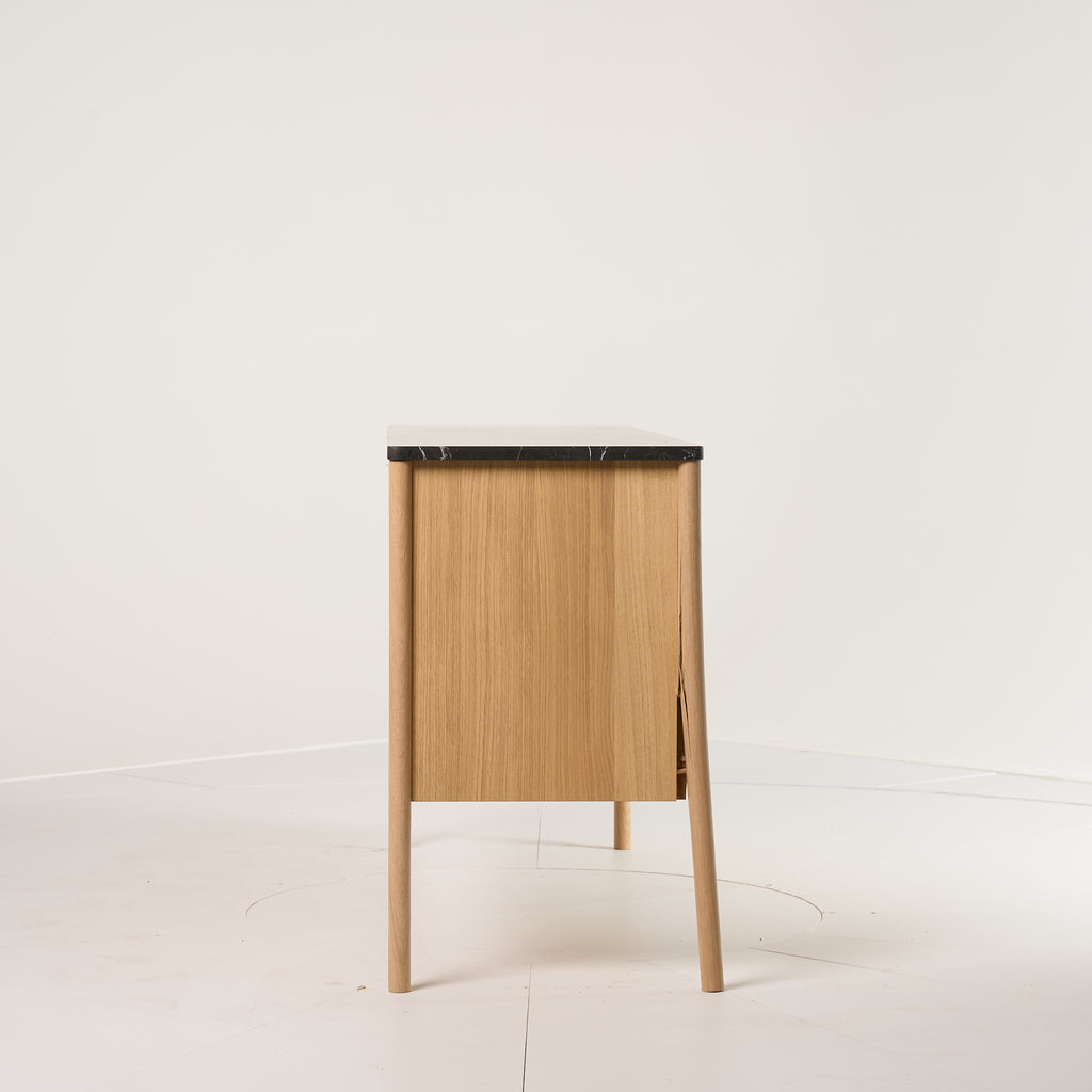 Jut Cabinet by Fritz Hansen in Black Marble / Oak | Project Piece – As-Is | Shop Now | MO-FHA-1090101-106-Hero Image-1