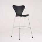 Series 7 Bar Stool by Fritz Hansen in Essential Leather Black / Chrome | Floor Sample – Very Good | Shop Now | MO-FHA-3197-52-Hero Image-1