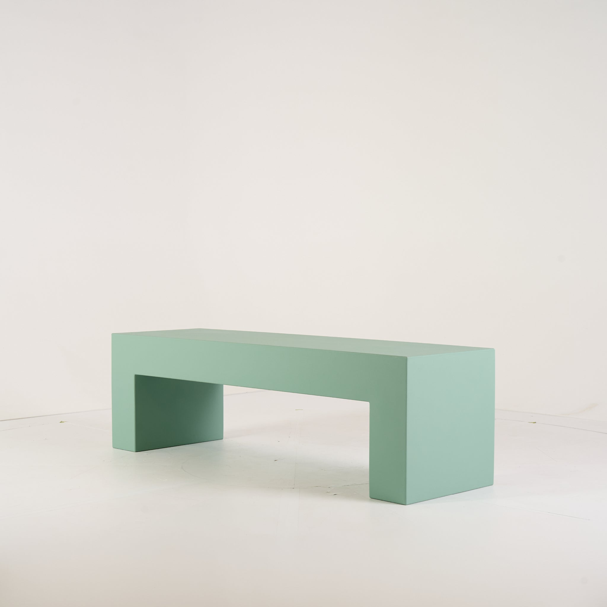 Vignelli Bench by Heller in Medium / Celadon | Floor Sample – Very Good | Shop Now | MO-HLR-1034_29-1364-Hero Image-4
