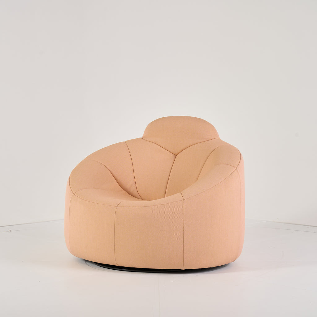 Pumpkin Swivel Armchair by Ligne Roset in High Back / Steelcut Trio / Saumon | Floor Sample – Very Good | Shop Now | MO-LIR-14110160-1215-Hero Image-7