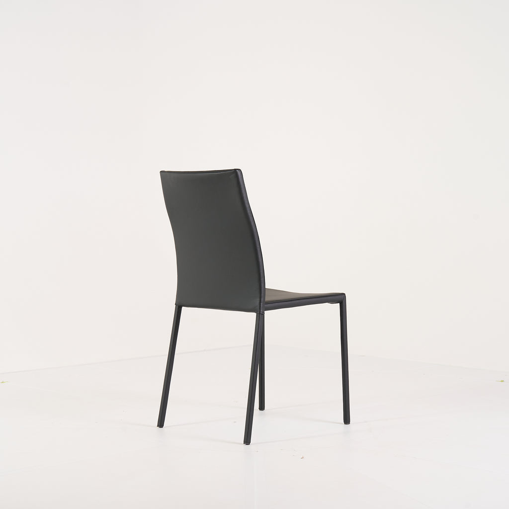 Slim Chair by Ligne Roset in Black Leather Upholstery / Steel Structure | Pristine | Shop Now | MO-LIR-10265115-1169-Hero Image-4