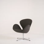 Swan Chair  by Fritz Hansen in Fame 61060 (Grey) / Brushed Aluminum | Floor Sample – Very Good | Shop Now | MO-FHA-3320-27-Hero Image-3