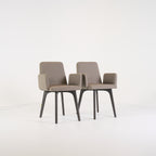 Vik Chair with arms (Set of 2) by Ligne Roset in Steelcut Trio / Divina - Orage / Grege | Floor Sample – Very Good | Shop Now | MO-LIR-10261231-1424-Hero Image-2