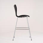 Series 7 Bar Stool by Fritz Hansen in Essential Leather Black / Chrome | Floor Sample – Very Good | Shop Now | MO-FHA-3197-52-Hero Image-2