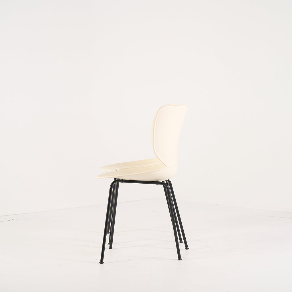 Hana Chair Un-Upholstered (Set of 2) by Moooi in Oyster White / Non-Stackable Black Legs | Project Piece – As-Is | Shop Now | MO-MOO-8718282380391-1432-Hero Image-6