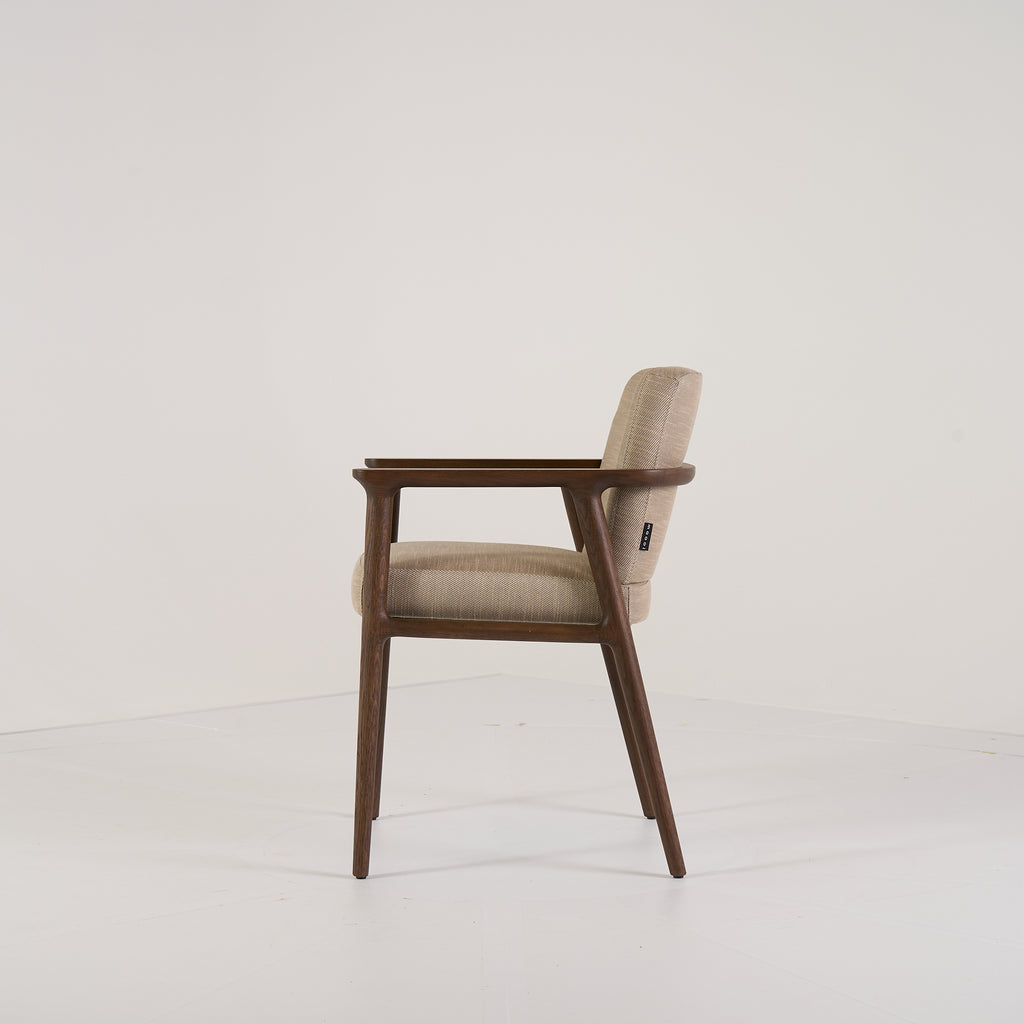 Zio Dining Chair by Moooi in Ronan, Gravel, Cinnamon | Open Box – Excellent | Shop Now | MO-MOO-8718282742571-143-Hero Image-6