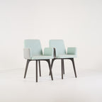 Vik Carver Chair with Arms (Set of 2) by Ligne Roset in Divina Aigue / Steelcut Trio Marine | Floor Sample – Very Good | Shop Now | MO-LIR-10261241-1203-Hero Image-2