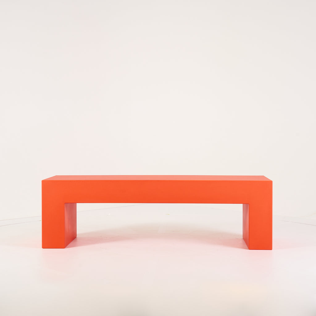 Vignelli Bench by Heller in Medium / Orange | Floor Sample – Very Good | Shop Now | MO-HLR-1034_07-1360-Hero Image-1