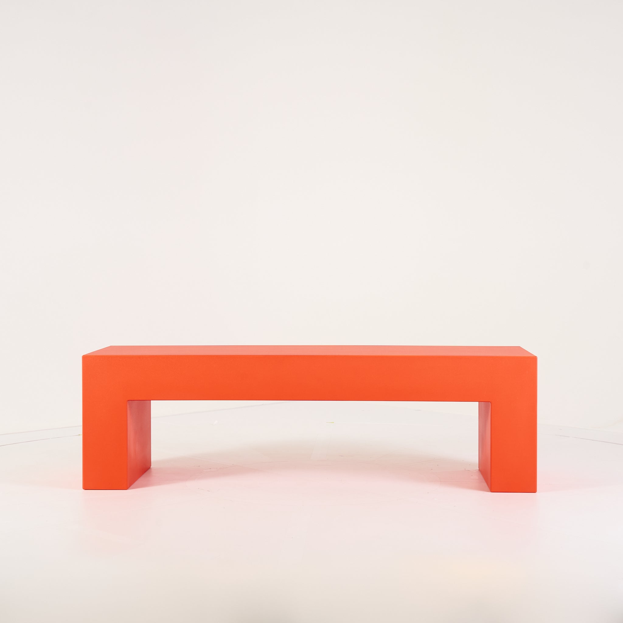 Vignelli Bench by Heller in Medium / Orange | Floor Sample – Very Good | Shop Now | MO-HLR-1034_07-1360-Hero Image-1