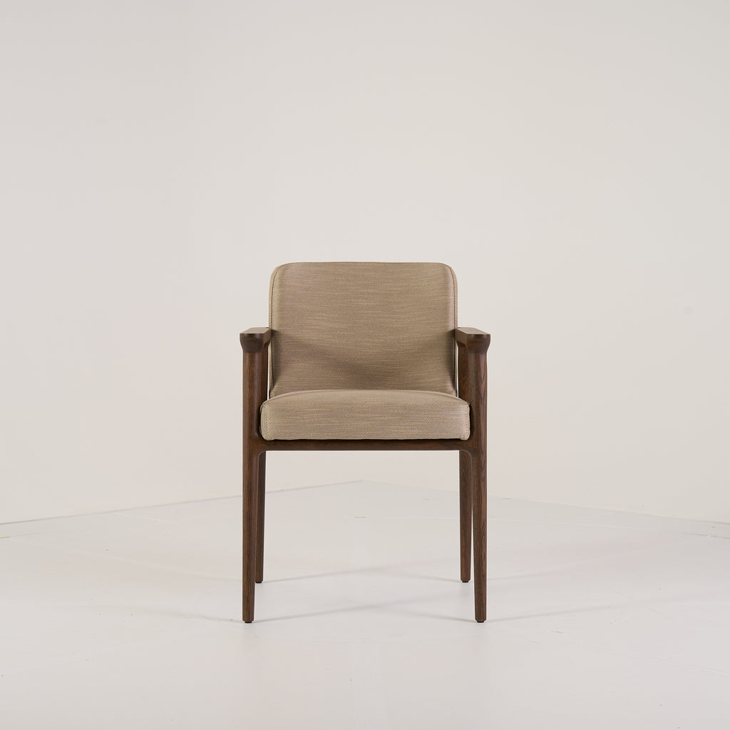 Zio Dining Chair by Moooi in Ronan, Gravel, Cinnamon | Open Box – Excellent | Shop Now | MO-MOO-8718282742571-143-Hero Image-1