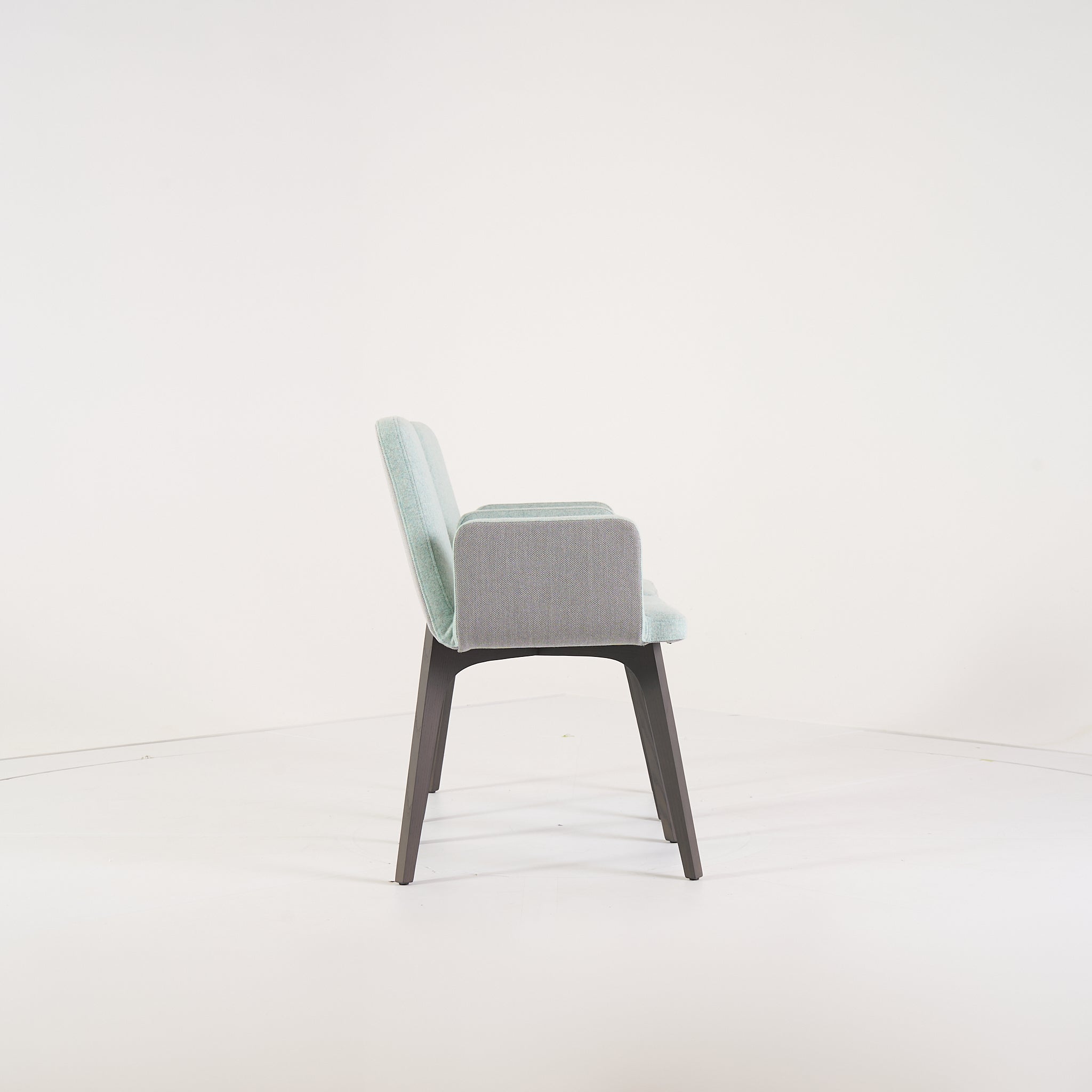 Vik Carver Chair with Arms (Set of 2) by Ligne Roset in Divina Aigue / Steelcut Trio Marine | Floor Sample – Very Good | Shop Now | MO-LIR-10261241-1203-Hero Image-3