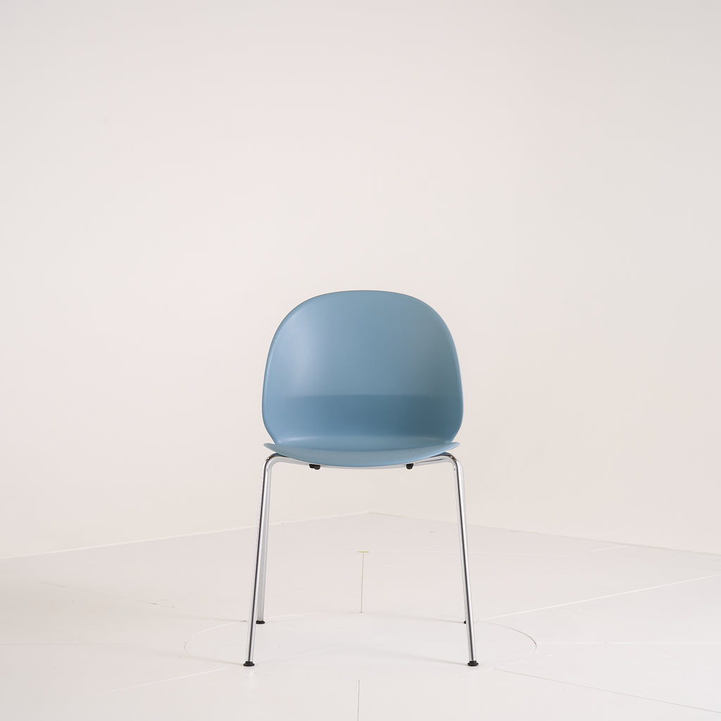 Recycle Chair by Fritz Hansen in Light Blue / Chrome | Well Loved – Fair | Shop Now | MO-FHA-N02_10_Chair-91-Hero Image-2