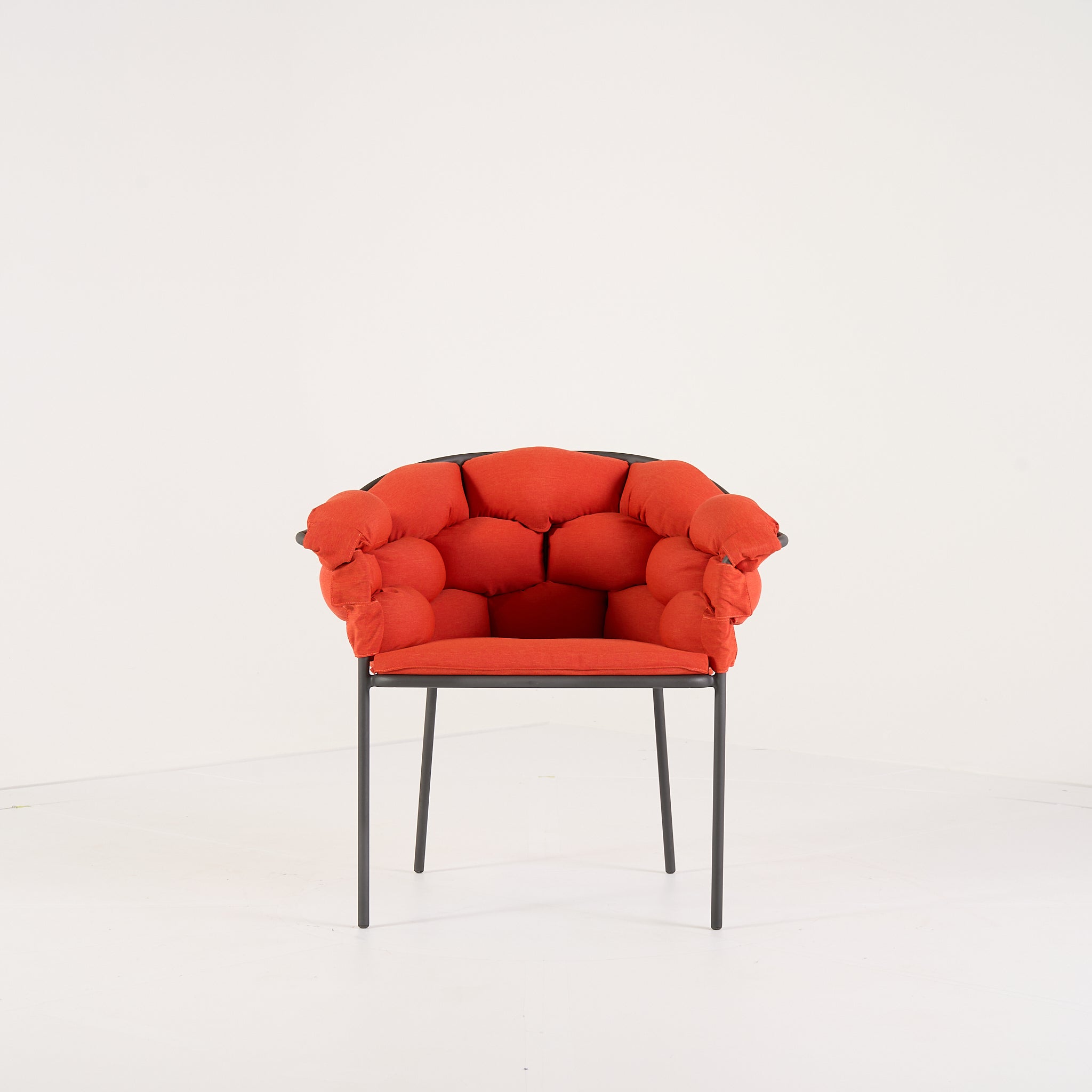 Serpentine Chair with Arms by Ligne Roset in Outdoor, Terra Cotta Fabric | Floor Sample – Very Good | Shop Now | MO-LIR-10262093-1165-Hero Image-2
