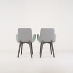 Vik Carver Chair with Arms (Set of 2) by Ligne Roset in Divina Aigue / Steelcut Trio Marine | Floor Sample – Very Good | Shop Now | MO-LIR-10261241-1203-Hero Image-5