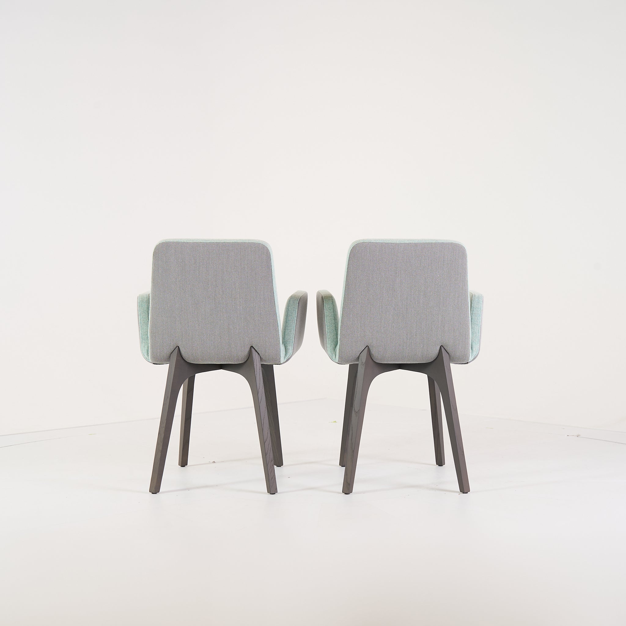 Vik Carver Chair with Arms (Set of 2) by Ligne Roset in Divina Aigue / Steelcut Trio Marine | Floor Sample – Very Good | Shop Now | MO-LIR-10261241-1203-Hero Image-5
