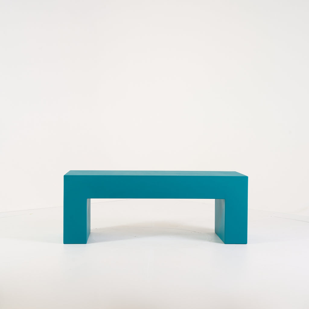 Vignelli Bench by Heller in Small / Turquoise | Floor Sample – Very Good | Shop Now | MO-HLR-1035_28-1354-Hero Image-5