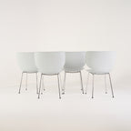 Hana Chairs Unupholstered Set of 4 by Moooi in Concrete Grey / Chrome, Non-Stacking | Floor Sample – Very Good | Shop Now | MO-MOO-8718282380568-142-Hero Image-2