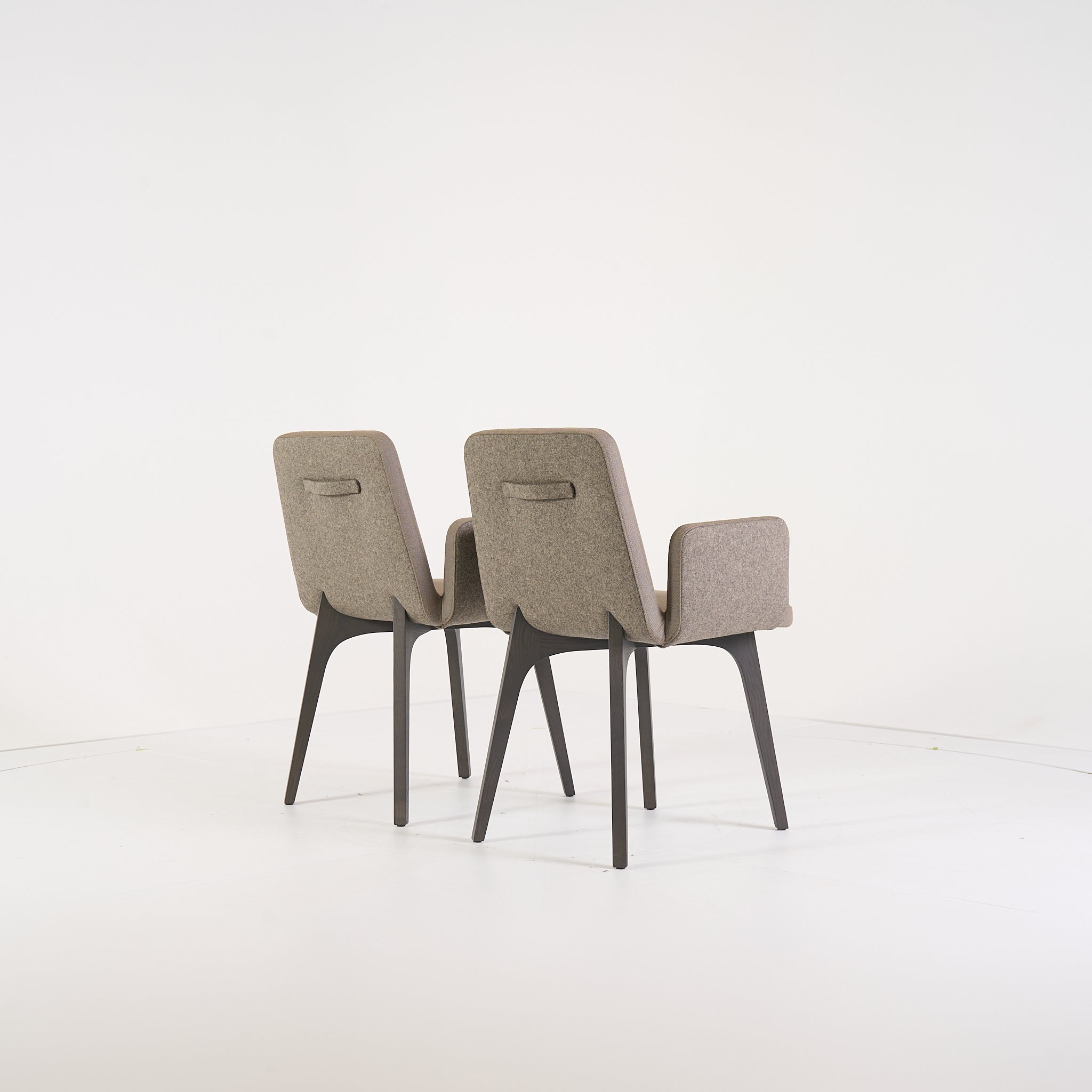 Vik Chair with arms (Set of 2) by Ligne Roset in Steelcut Trio / Divina - Orage / Grege | Floor Sample – Very Good | Shop Now | MO-LIR-10261231-1424-Hero Image-4