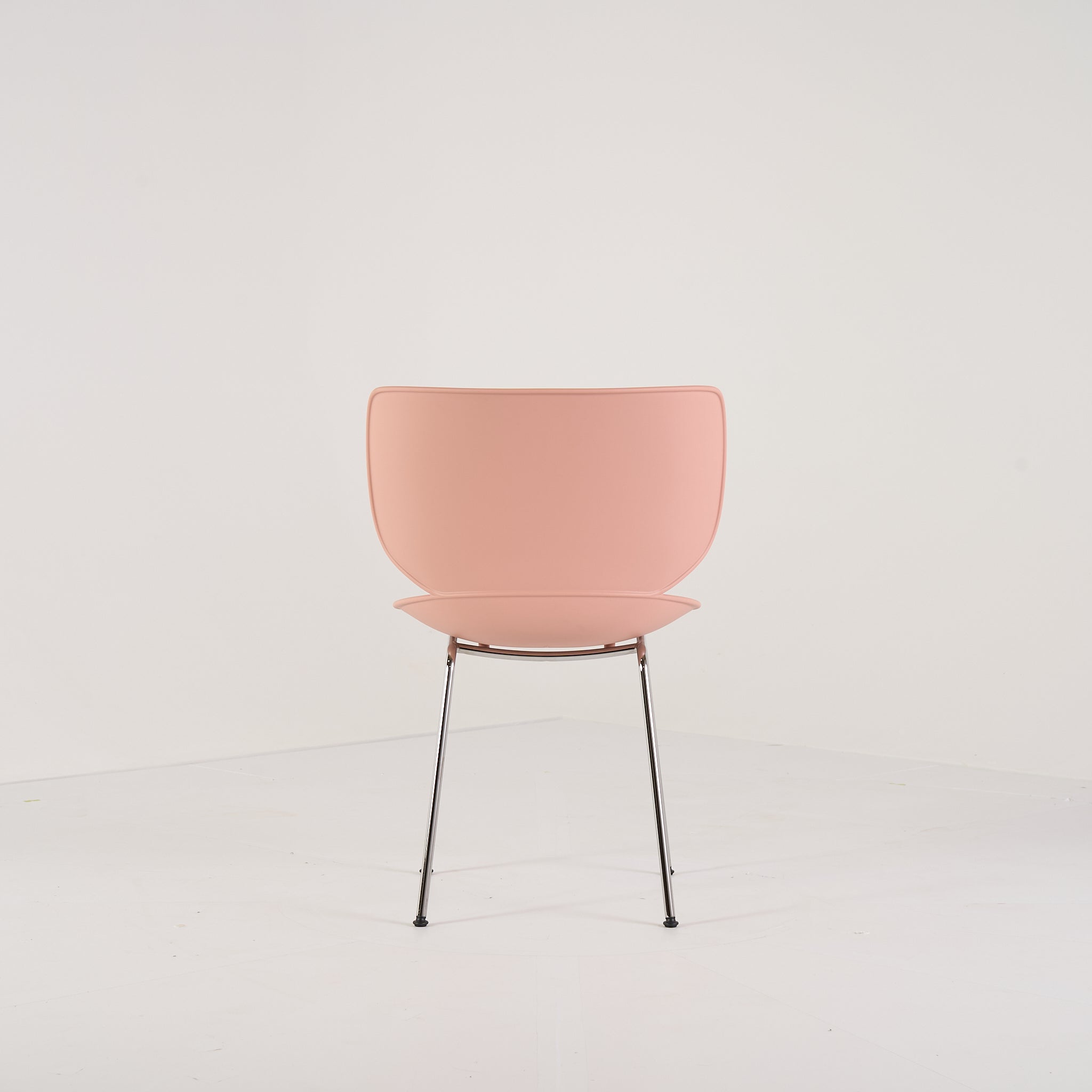 Hana Chair Unupholstered by Moooi in Dusty Pink/Chrome Non-Stacking | Gently Used – Good | Shop Now | MO-MOO-8718282380360-1250-Hero Image-1