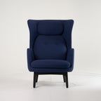 Ro Chair by Fritz Hansen in Hallingdal Royal Blue (764) / Oak Black | Open Box – Excellent | Shop Now | MO-FHA-JH2SF-39-Hero Image-7