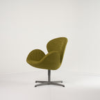 Swan Chair  by Fritz Hansen in Knoll Shadow Play Basil / Brushed Aluminum | Open Box – Excellent | Shop Now | MO-FHA-3320-28-Hero Image-7