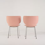 Hana Chairs Unupholstered Set of 2 by Moooi in Dusty Pink / Chrome, Non-Stacking | Floor Sample – Very Good | Shop Now | MO-MOO-8718282380360-141-Hero Image-3