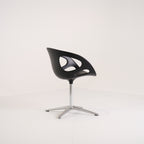 Rin by Fritz Hansen in Black Leather / Fixed Seat / 4-Star Stainless Base | Gently Used – Good | Shop Now | MO-FHA-HK10-70-Hero Image-2