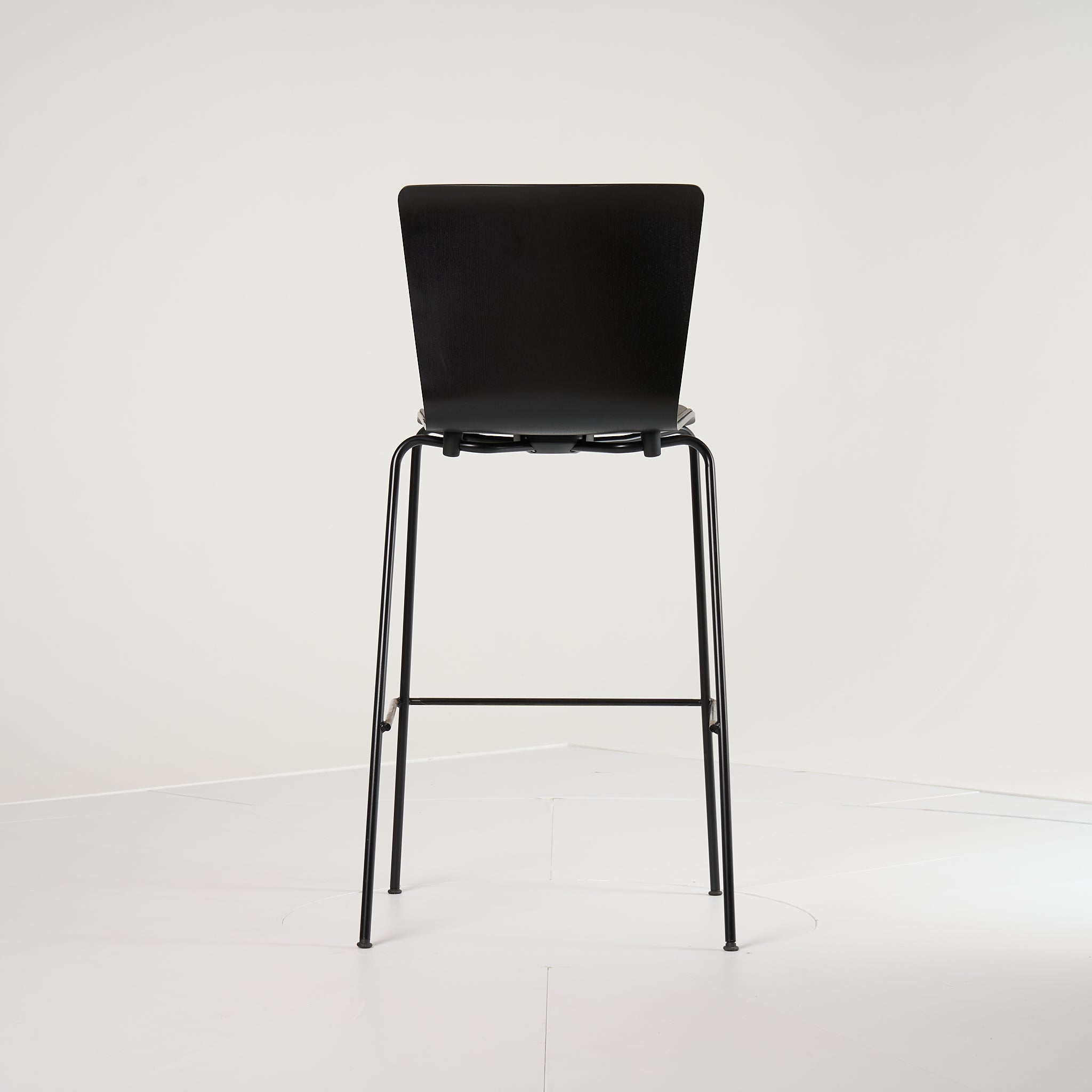 Vico Duo Stacking Chair  by Fritz Hansen in Black Colored Ash / Black Leather / Black  | Floor Sample – Very Good | Shop Now | MO-FHA-VM118-79-Hero Image-2