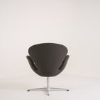 Swan Chair  by Fritz Hansen in Fame 61060 (Grey) / Brushed Aluminum | Floor Sample – Very Good | Shop Now | MO-FHA-3320-27-Hero Image-1