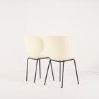 Hana Chair Un-Upholstered (Set of 2) by Moooi in Oyster White / Non-Stackable Black Legs | Project Piece – As-Is | Shop Now | MO-MOO-8718282380391-1432-Hero Image-4