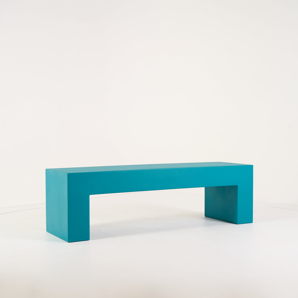 Vignelli Bench 60" by Heller in Medium / Turquoise | Floor Sample – Very Good | Shop Now | MO-HLR-1034_28-1362-Hero Image-2