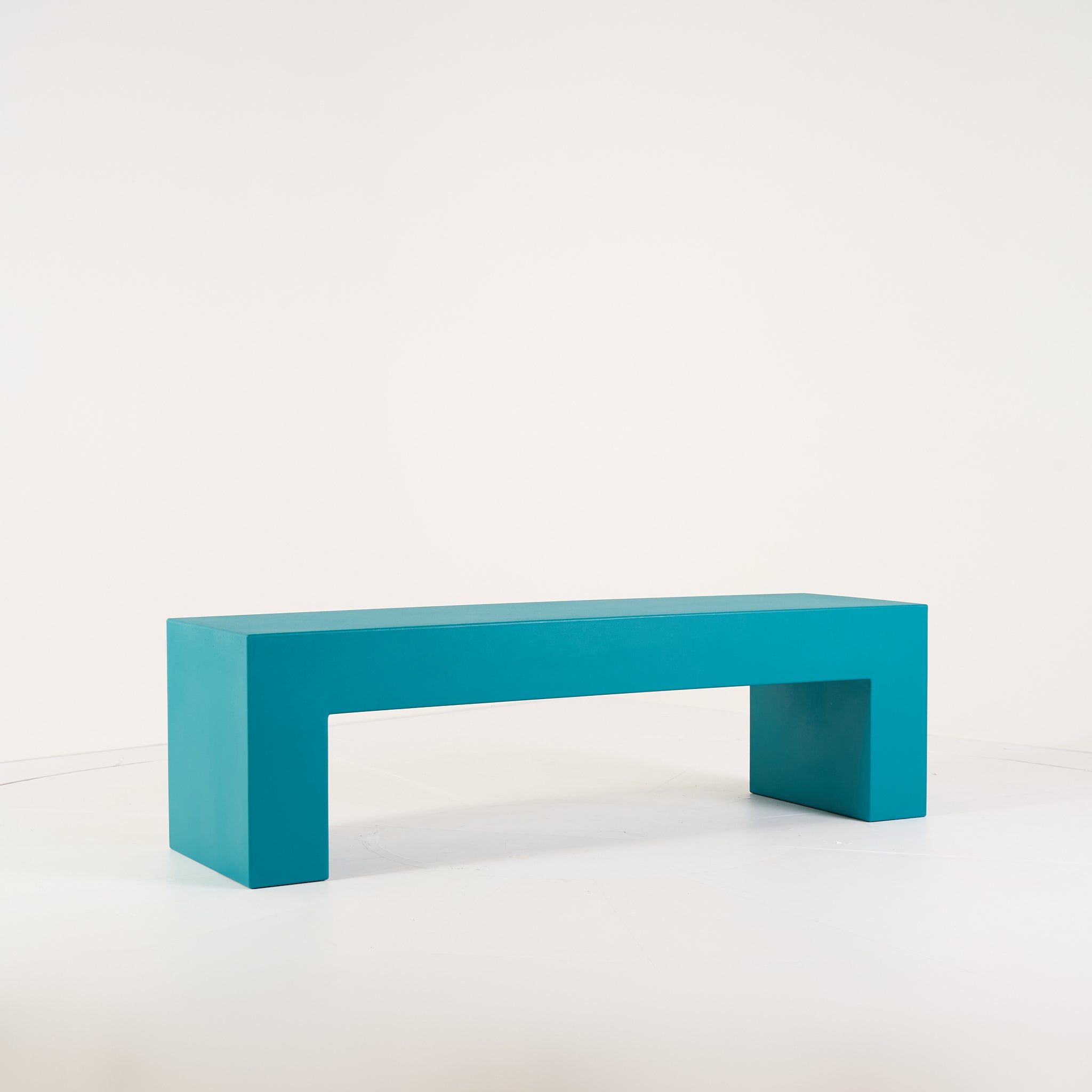 Vignelli Bench 60" by Heller in Medium / Turquoise | Floor Sample – Very Good | Shop Now | MO-HLR-1034_28-1362-Hero Image-2