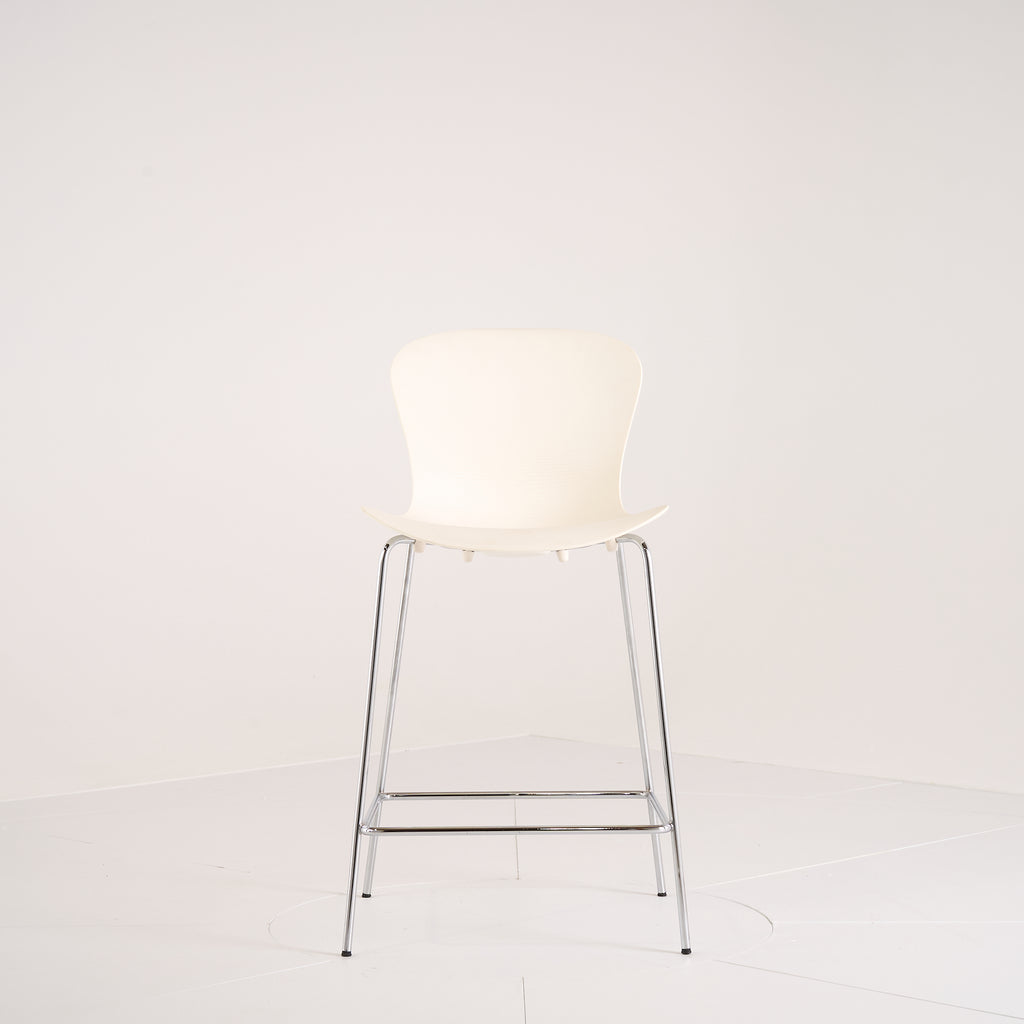 Nap Counter Stool by Fritz Hansen in Milk White / Chrome | Gently Used – Good | Shop Now | MO-FHA-KS58-75-Hero Image-5
