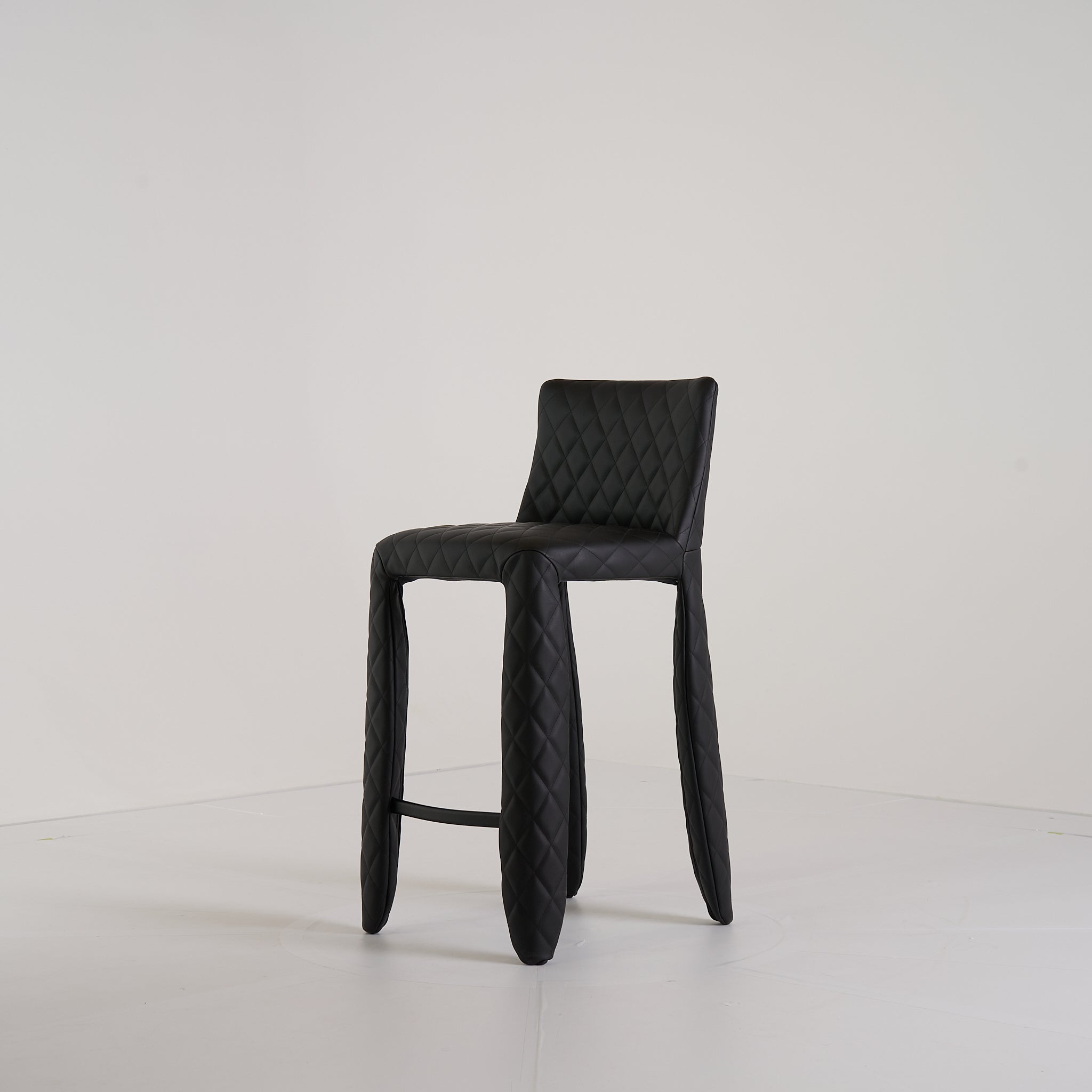 Monster Bar Stool Low (66cm Seat) by Moooi in Original Black Leather | Open Box – Excellent | Shop Now | MO-MOO-MOSMBX_B-178-Hero Image-5