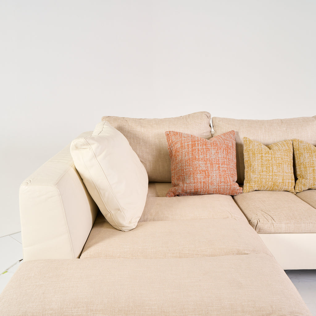Feng Modular Sofa by Ligne Roset in Cuir Diva / Kerala Blanc, Ficelle | Gently Used – Good | Shop Now | MO-LIR-13600010_13600020_13600130_13600140_13600730_13600750-1171-Hero Image-4