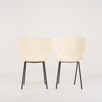 Hana Chair Un-Upholstered (Set of 2) by Moooi in Oyster White / Non-Stackable Black Legs | Project Piece – As-Is | Shop Now | MO-MOO-8718282380391-1432-Hero Image-1