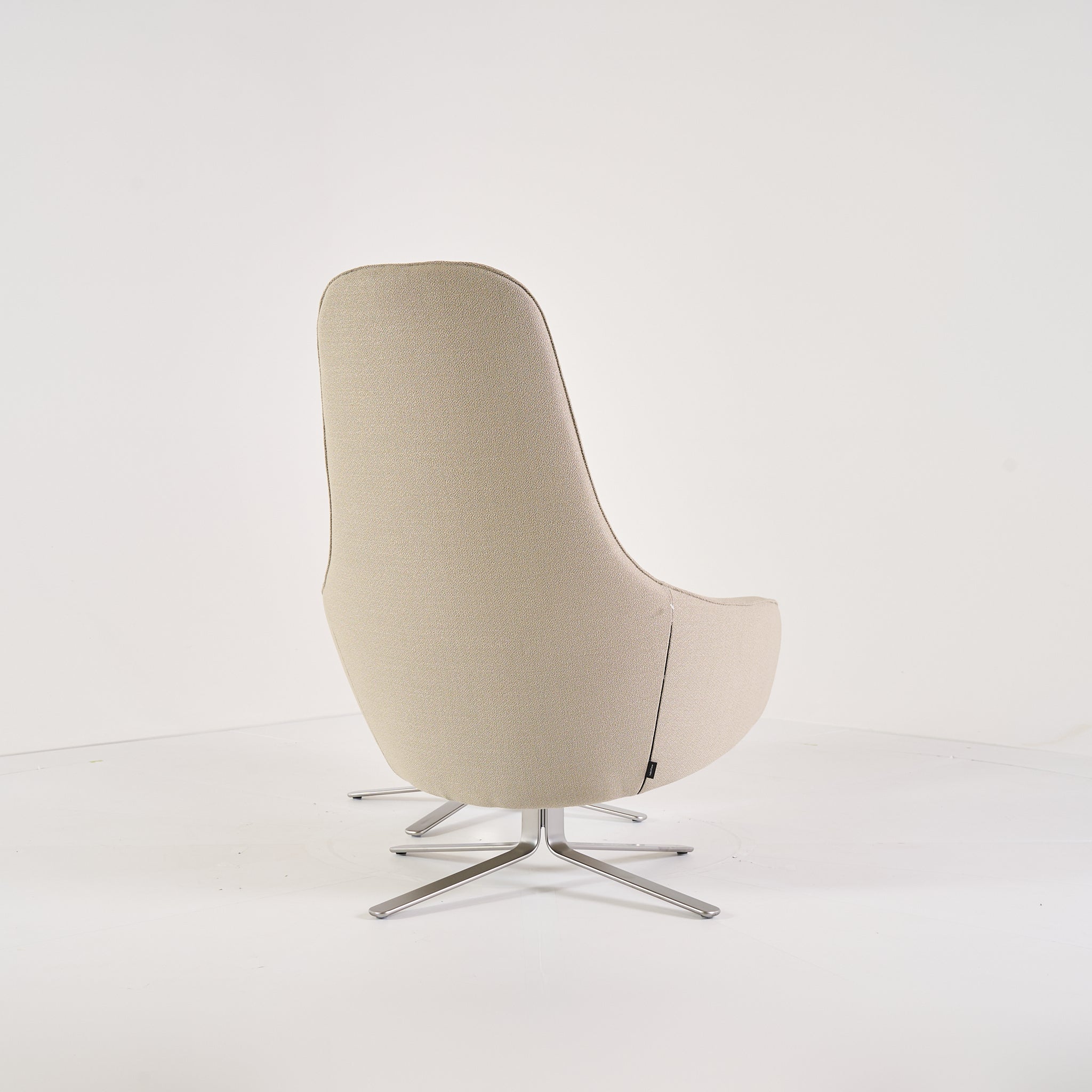 MOA Swivelling Armchair & Ottoman by Ligne Roset in Vidar Mastic | Open Box – Excellent | Shop Now | MO-LIR-19500200_19500600-1247-Hero Image-4