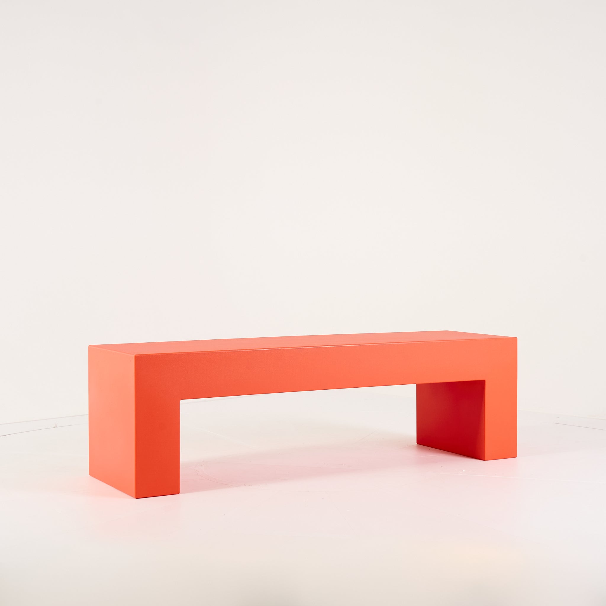 Vignelli Bench by Heller in Medium / Orange | Floor Sample – Very Good | Shop Now | MO-HLR-1034_07-1360-Hero Image-2