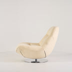 Manarola Swivelling Armchair by Ligne Roset in Alcantara Eggshell | Project Piece – As-Is | Shop Now | MO-LIR-14090200-1421-Hero Image-6