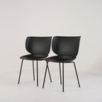 Hana Chairs Unupholstered Set of 2 by Moooi in Black / Black, Non-Stacking | Floor Sample – Very Good | Shop Now | MO-MOO-8718282380278-1147-Hero Image-3