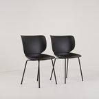 Hana Chairs Unupholstered Set of 2 by Moooi in Black / Black, Non-Stacking | Floor Sample – Very Good | Shop Now | MO-MOO-8718282380278-1147-Hero Image-2